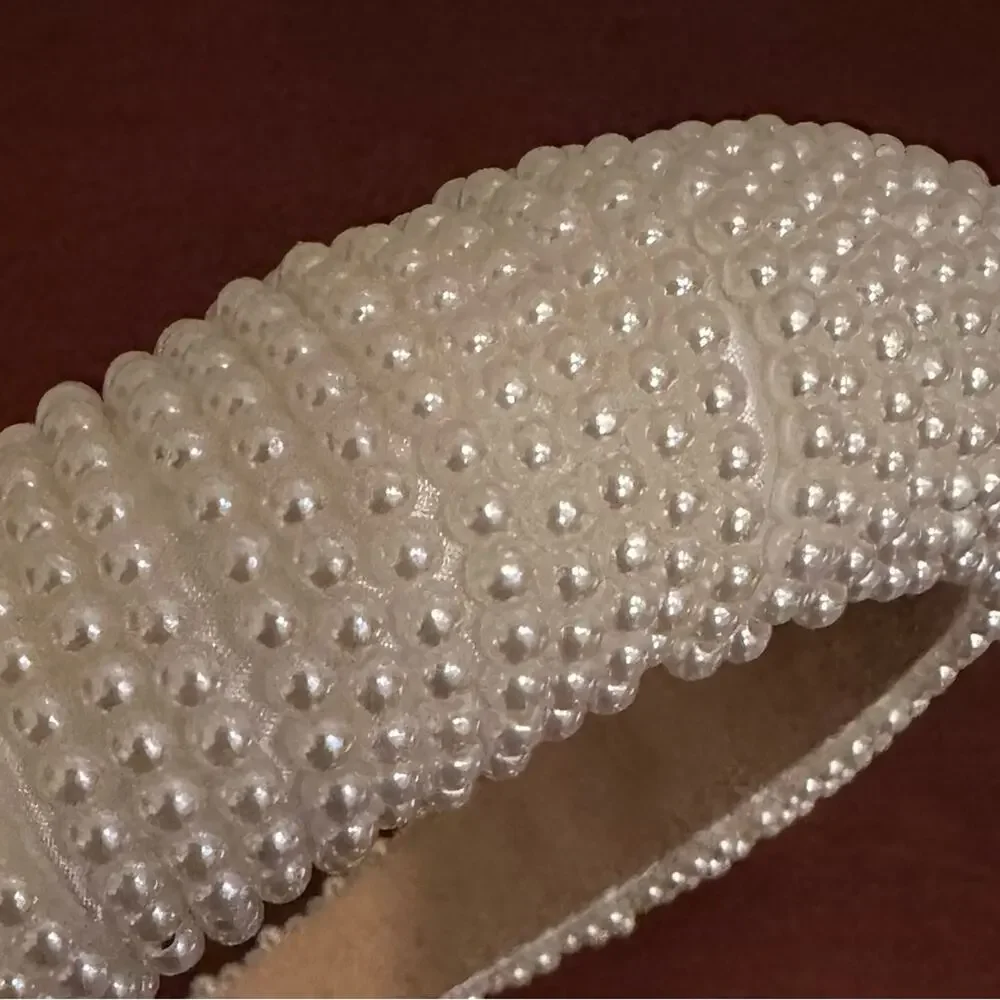 Unbranded Faux Pearl Padded Headband Hairband Hair Soft White Bride Wedding